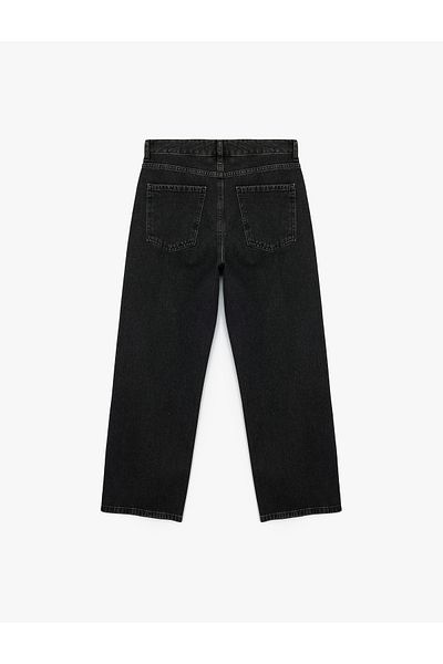 Koton Stone Detailed Straight Fit Straight Leg Jeans - Straight Jeans