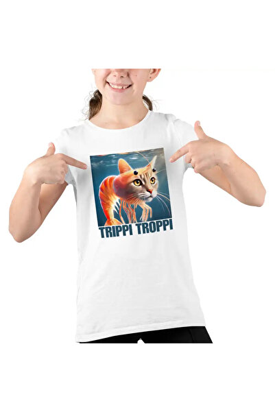 OEM Tricou Copii Fete Brainrot Trippi Troppi