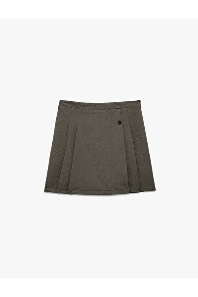 Koton Button Detailed Pleated A-Line Skirt