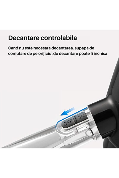 SpectrumPoint Decanter with electric wine aerator, suitable for all types of bottles, portable, silver