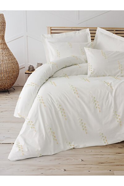 Cotton Box Twirly Double Duvet Cover Set Feya Beige