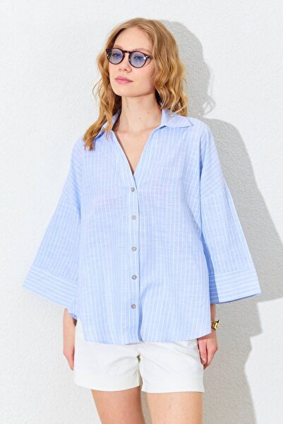 MNC DOUBLE KOL DERİN V YAKALI OVERSIZE GÖMLEK