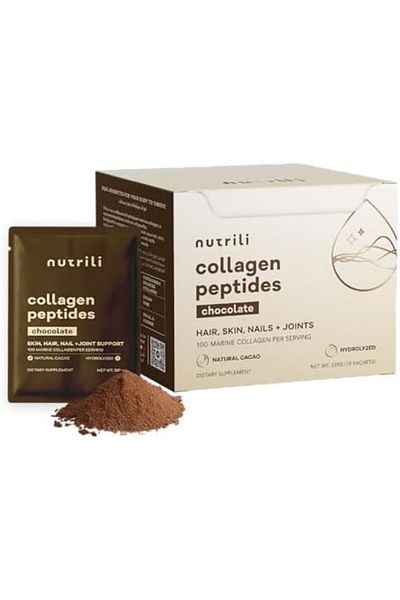 nutrili Marine Collagen Peptides Powder, Promotes Hair, Nail, Skin, , Chocolate