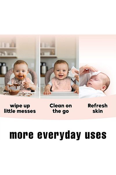 laxa wipes Original Baby Wipes, 99.9% Water Hypoallergenic for Sensitive Skin, 360 count (6 packs)