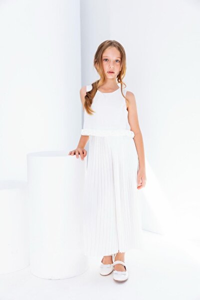 HAUSEkids 8-15 ani Bounds Rumper Salopetă pentru fete-Ecru