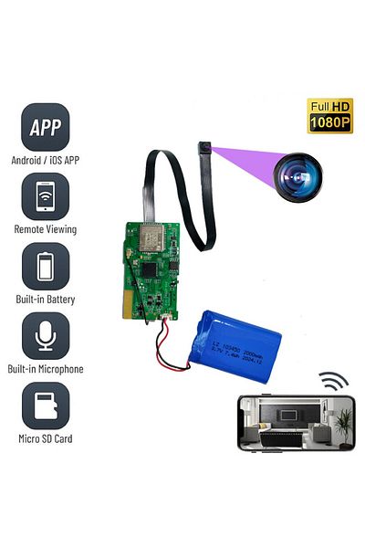 OEM 4G Hidden Camera Module, MOD02-4G, Full HD, Audio-Video, Motion Detection, Card Slot
