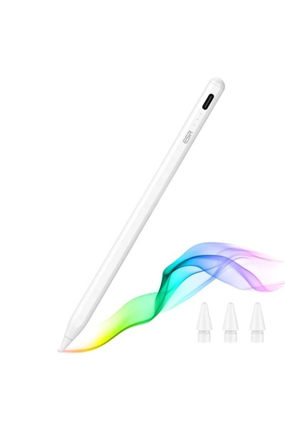 onix Stylus Pen pentru Tabletă, Type-C, Palm Rejection, Tilt Pressure Sense, ABS, Alb
