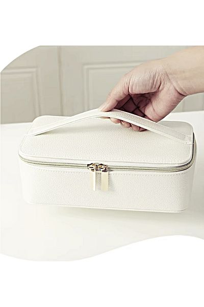gaman Gmn-6 Jewelry Home Gold Box - Jewelry Box Portable Zipper Closed Jewelry Box + 12Pcs Pouch
