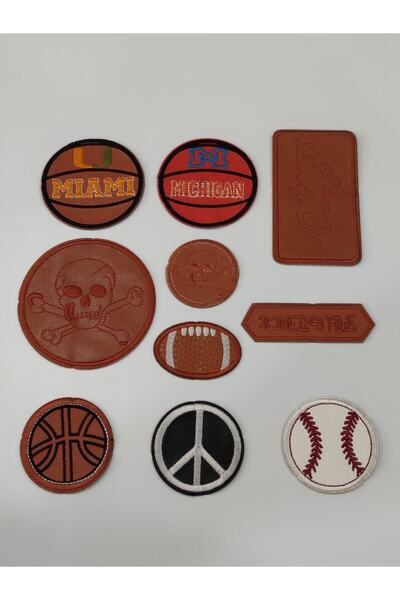 balım hobi evi Set de 10 aplicații din piele cu tematică baschet în 10 culori...