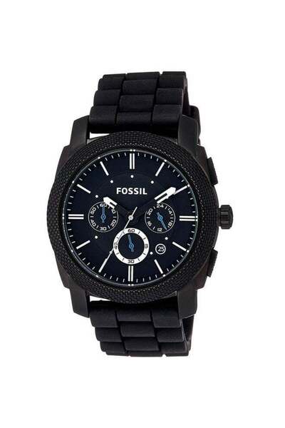 Fossil Men's Silicone Analog Watch FS4487 - 45 mm - Black