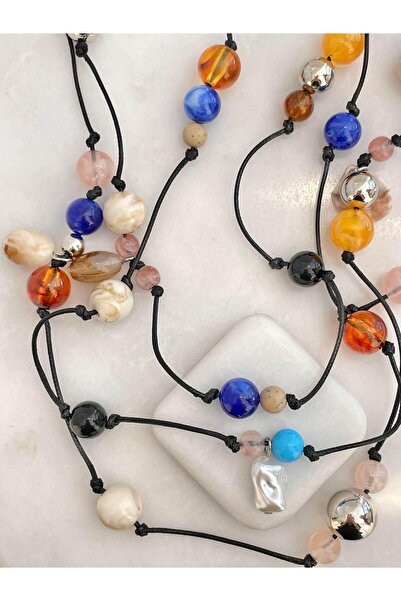 Seda Bijuteri تصميم مطرز بالخرز الملون من الجلد باللون الذهبي