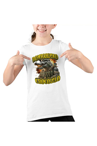 OEM Tricou Copii Fete Brainrot Crocodilo Bombardino