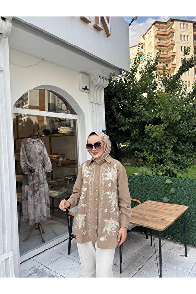 Orfeo Negro CAMEL RENK DESENLİ GÖMLEK