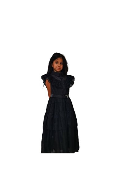 OEM Rochie gotică elegantă tip Wednesday, neagră, 7-8 ani, 120-130 CM