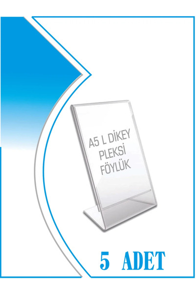 KrcDisplay Kıraç Reklam A5 (15x21) Masaüstü L Tipi Dikey Pleksi Föylük Broşür...