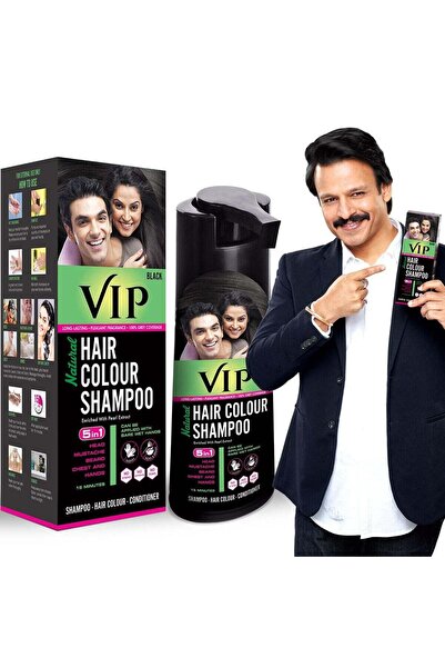 Vip 5 in 1 Hair Colour Shampoo Base Hair Color 180 ml Black Hair Colour
