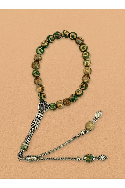 ABAS حجر العقيق التبتي الطبيعي - مع فضة إيمامي - تصميم أنيق للاستخدام اليومي ...