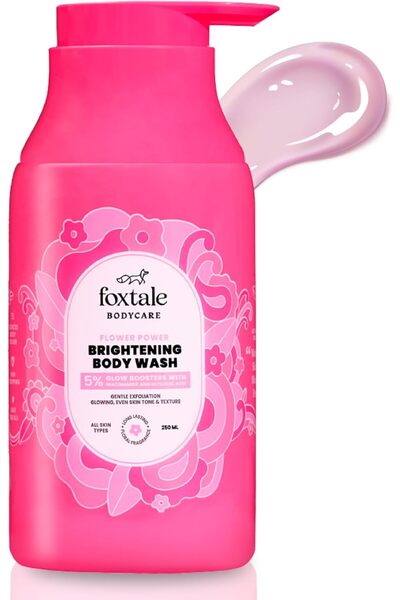 Foxtale De-Tan Brightening Body Wash | Glycolic Acid & Niacinamide for Glowin...