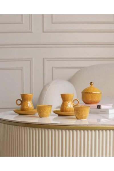 Zyros Yellow Ceramic Coffee and Tea Set