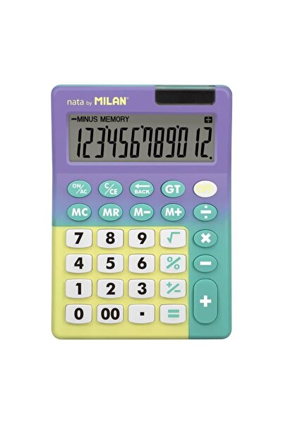 Milan Calculator de buzunar Sunset, Culoare Mov/Verde, Material Plastic, 12 c...