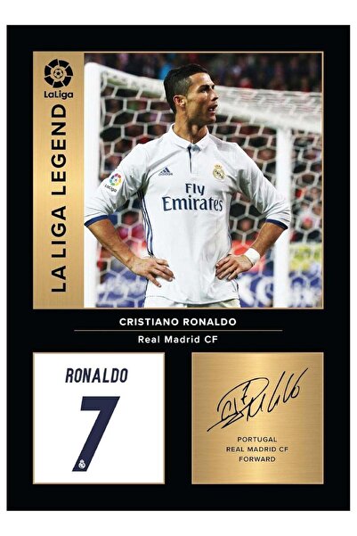Home Trove صورة كريستيانو رونالدو أساطير ريال مدريد موقعة - A4 (21 × 29.7 سم)...
