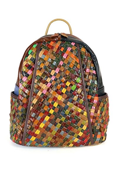 OEM Rucsac dama multicolor piele naturala