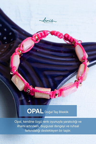 Deniz Doğal Taş سوار مكرامية من الأحجار الكريمة الطبيعية من الأوبال مع شهادة