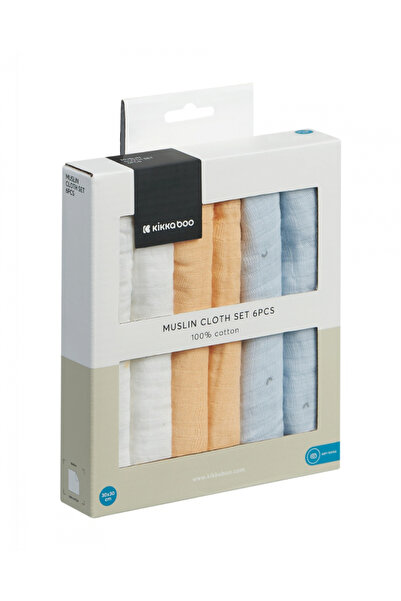 Kikka Boo Set 6 mini prosopele KikkaBoo Stripy Friends 30x30 cm din muselina,...