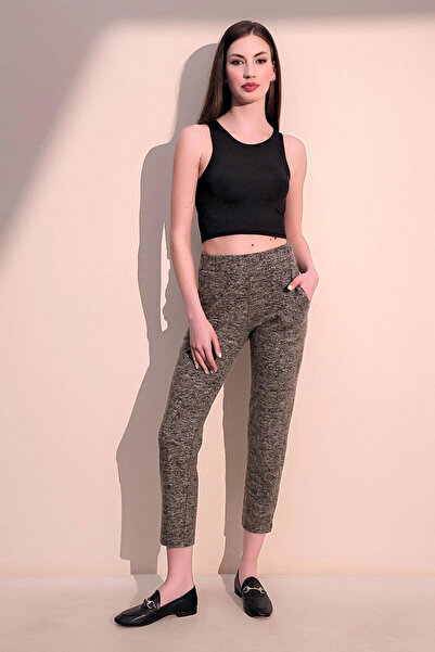 STİLVİA بنطال رياضي كاكي نسائي ذو خصر مطاطي وجيوب ناعمة الملمس - قصة مستقيمة ...