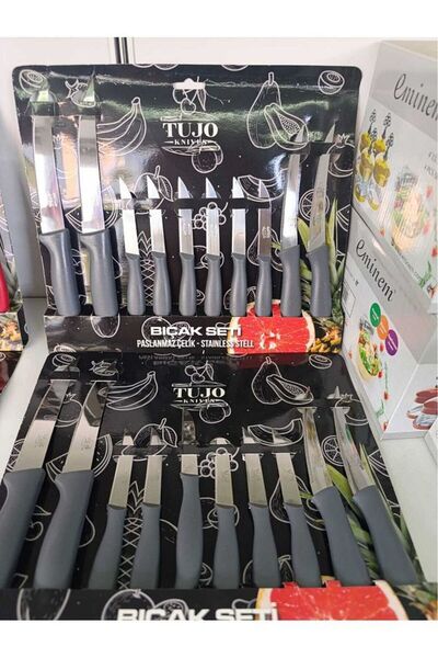 Tujo Knives 10 Piece Stainless Steel Tujo Fruit-Vegetable Knife - Black