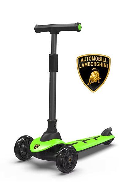 Lamborghini Resmi Lisanslı 3+Yaş için Işıklı 3 Tekerlekli Kademeli Uzayabilen Premium Çocuk Scooter