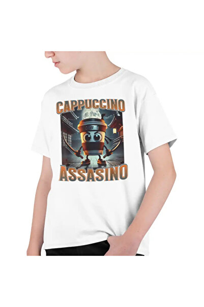 OEM Tricou Copii Baieti Brainrot Italian Cappuccino Assassino