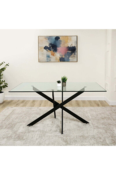 Vanity Living Dining Table - Davos Black Large 6-Seater