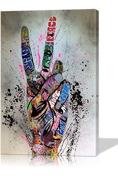 Emoda home Trove لوحة فنية جدارية ملونة لتزيين الشوارع من قماش البوب لغرفة المعيشة جاهزة للتعليق (24 قدمًا)