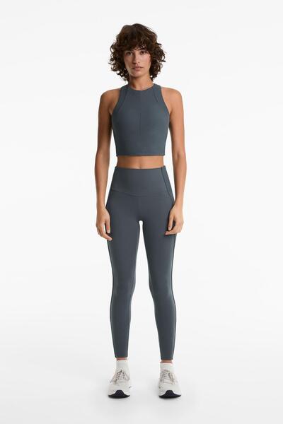 Oysho Comfortlux high rise side rib 65cm ankle-length leggings