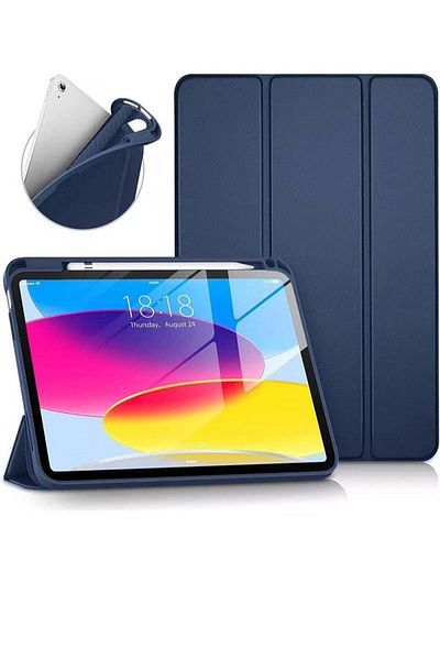 Generic iPad 10th Generation 10.9-inch 2022 Cover with Smart Pen Holder, Slim Smart Cover with Auto Sleep/Wa