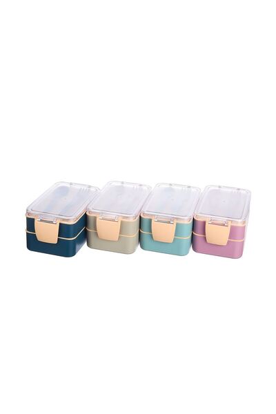 Titiz Plastik Titiz 2-Layer Fely Lunch Box 400+500 ml Lunch Box Bag Blue