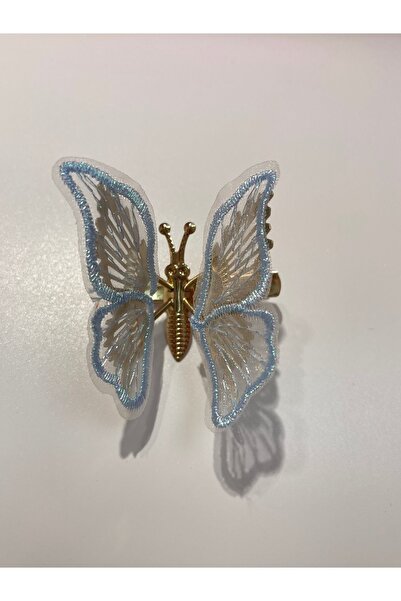 La She Accessories Blue Color Metal Butterfly Latch Clasp