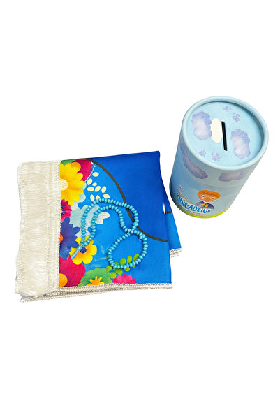 Mekke Pazarı çoçuk seccade namazlık tesbih set hediyelik 40x80