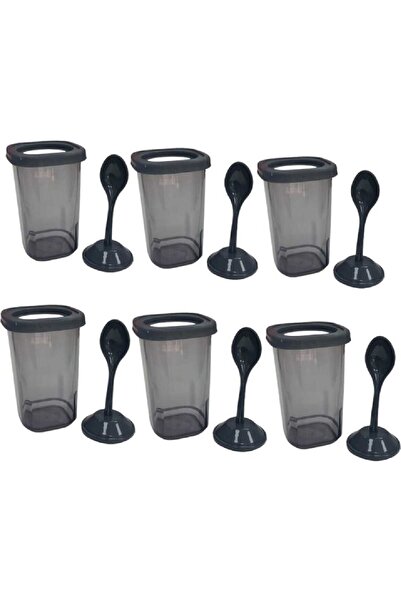 Laviyosa مجموعة من 6 حاملات توابل ذاتية الشوكة مع علبة توابل ذات ملصق، ذاتية ...