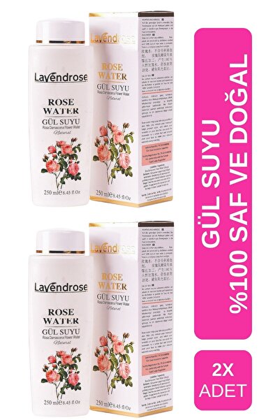 Lavendrose 2 Adet Gül Suyu %100 Doğal Katkısız İçilebilir 250 ml