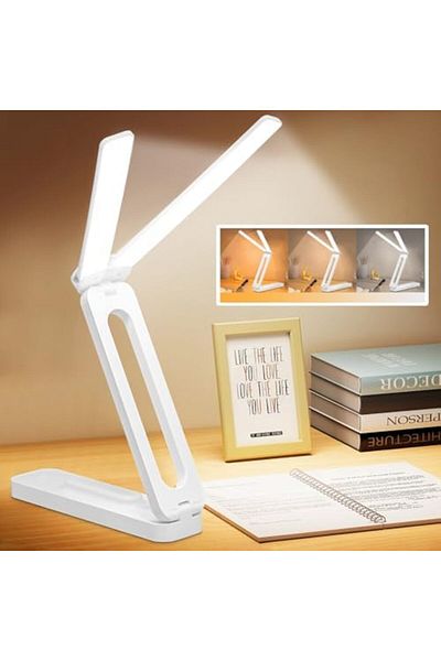 NECOMI Double Head LED Desk Lamp, 3 Color Modes Table Lamp, Eye Protect Book Bed Light, Portable & F