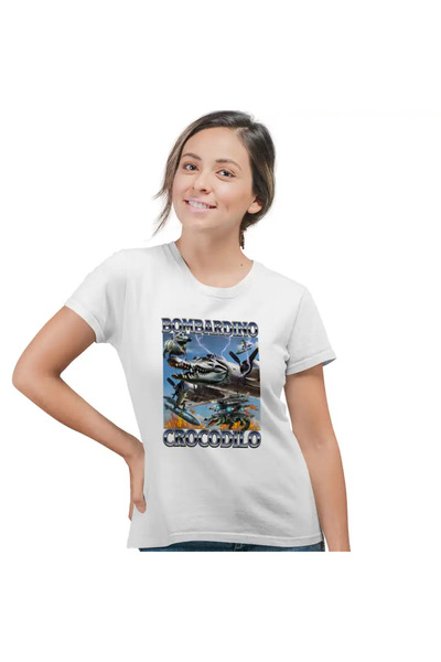 OEM Women's T-shirt Brainrot Bombardino Nuclear Crocodile