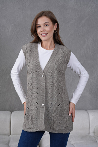 Lamierra Women's Mother Knitwear Wool Vest Knitted