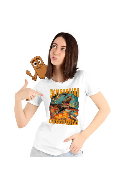 OEM Women's T-Shirt Brainrot Bombadiro Crocodile Airplane
