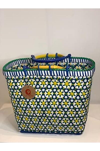 Generic Hand Weaved Rangola Basket (Green, Large)