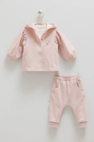 Caramell Love Feel Baby Girl Triple Set - Dried Rose