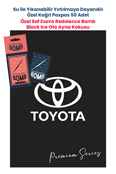 BALKAN AMBALAJ Suya Dayanıklı Toyota Oto Paspas Kağıdı Siyah 50 Adet - 35x50c...