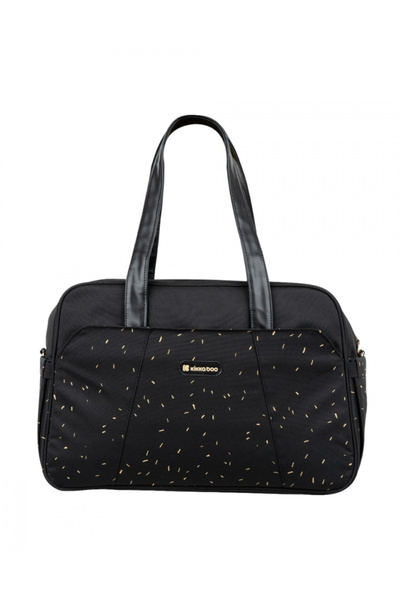 Kikka Boo KikkaBoo Chelsea Confetti Black stroller bag with elastic side pockets, 2 compartments