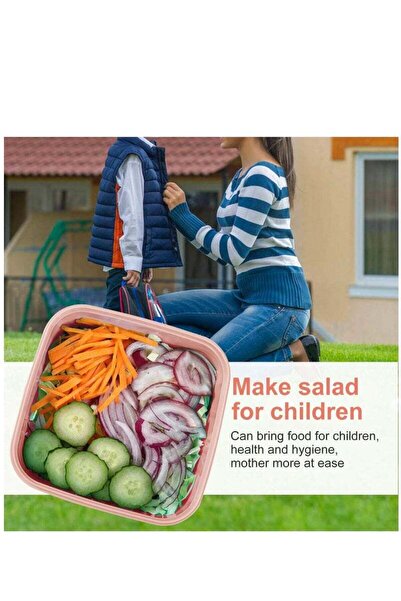 Yelajoy Portable Salad Lunch Box,38oz Salad Bowl,2 Compartments with Dressing Cups,Pink